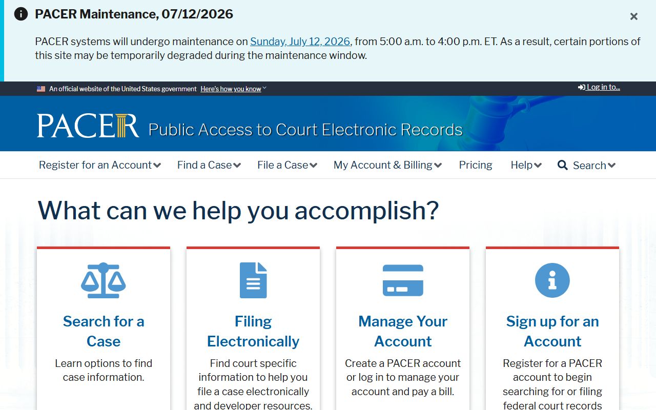 Candler County court dockets PACER federal case access