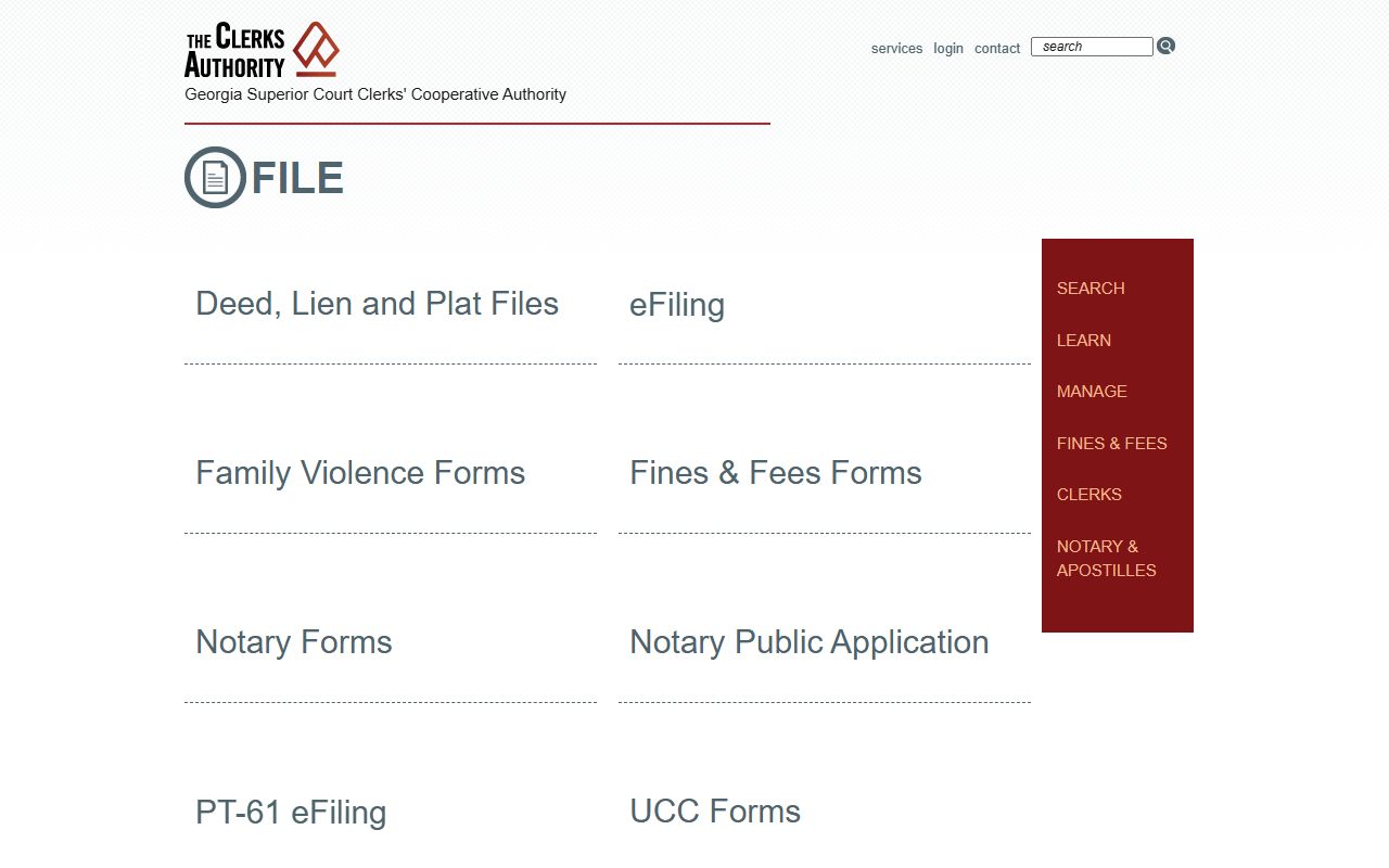 Candler County court records GSCCCA eFile landing page