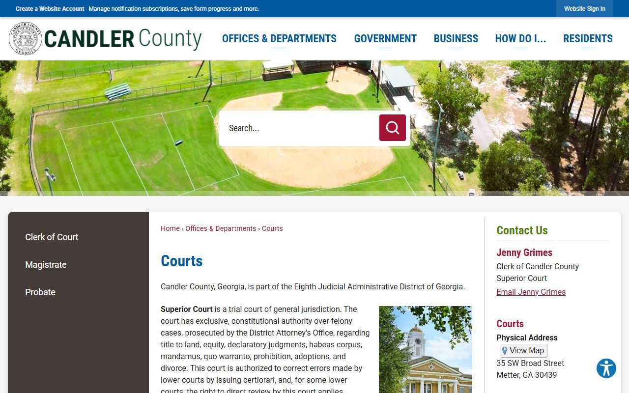 Candler County court records courts page