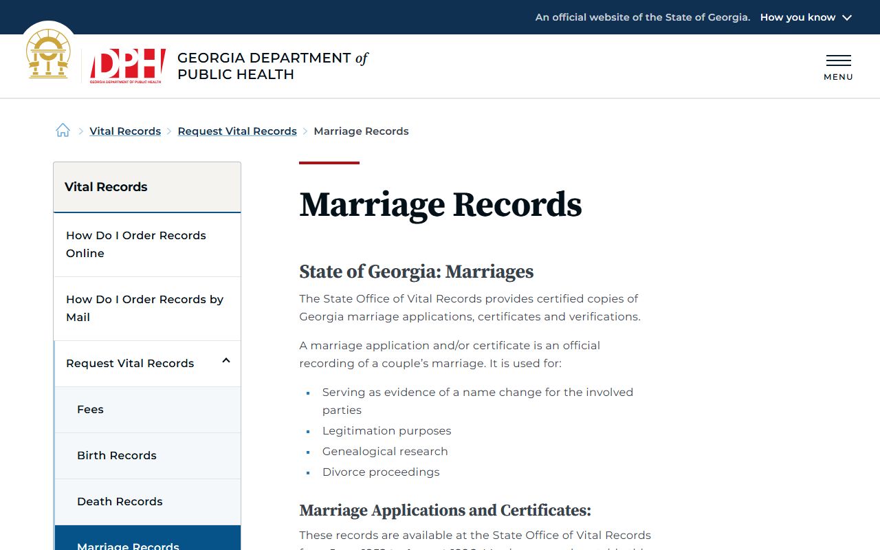 Candler County marriage records Georgia DPH marriage records page